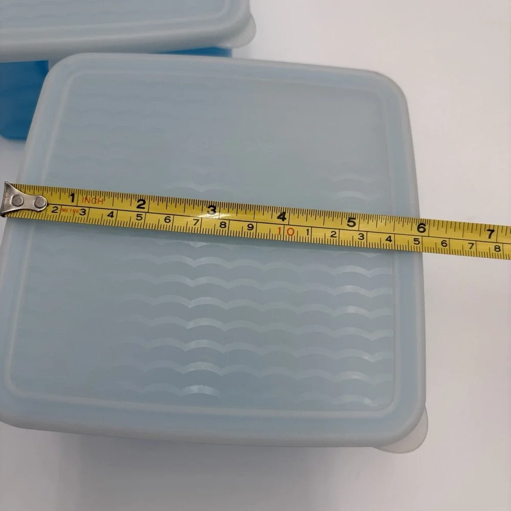 Set Of 2 Tupperware Fridge‎ Smart Vented Produce Storage Container Blue 4.5 Cup